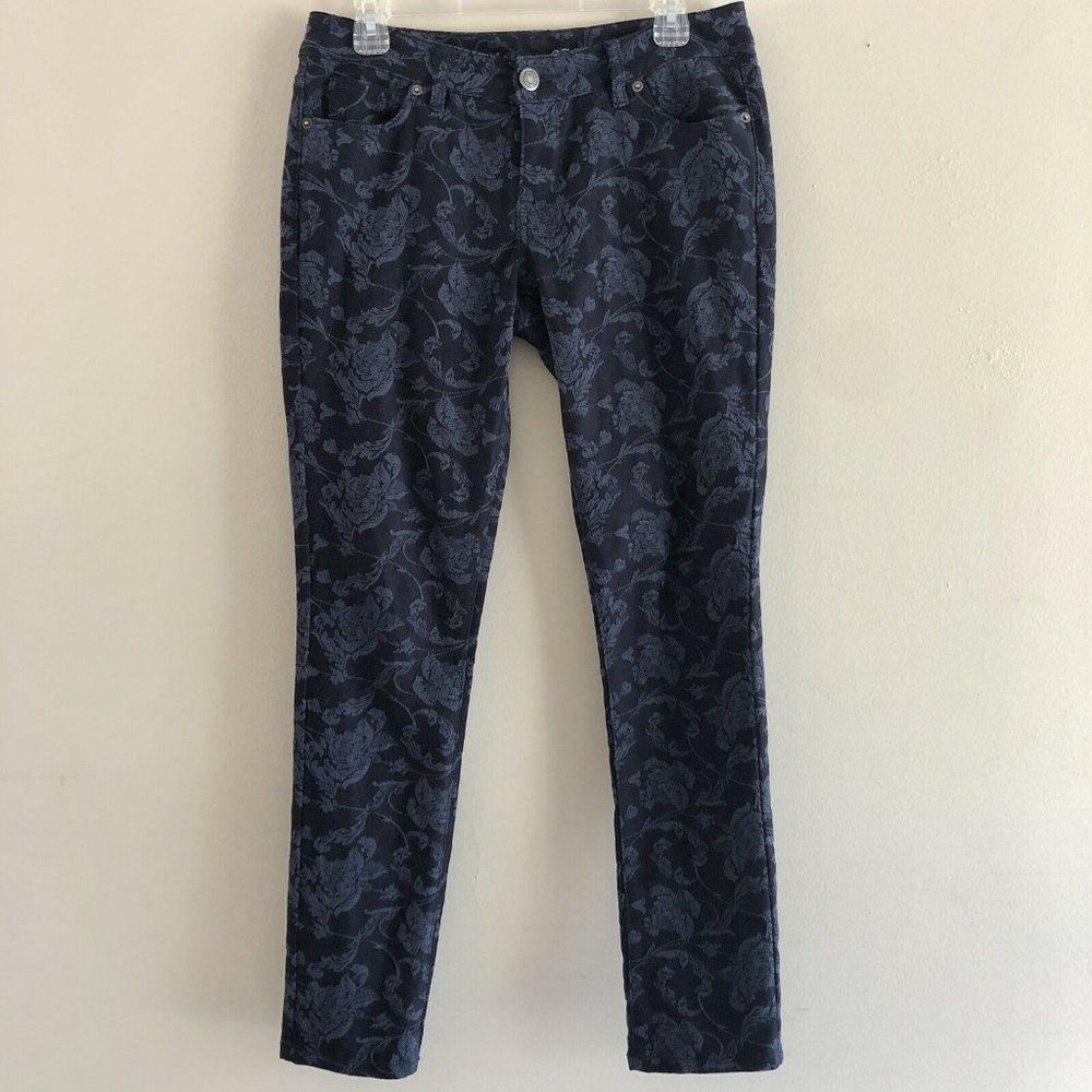 THE LIMITED 678 Navy Floral Jacquard Skinny Jeans - Picture 2 of 10